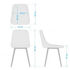 Mørteens Chaise capitonnée Iskmo - Blanc - Lot de 2 -Meubles de salle à manger Soldes Magasin 1000006086 201013 14323400006 SKETCH DETAILS P000000001000006086 sketch