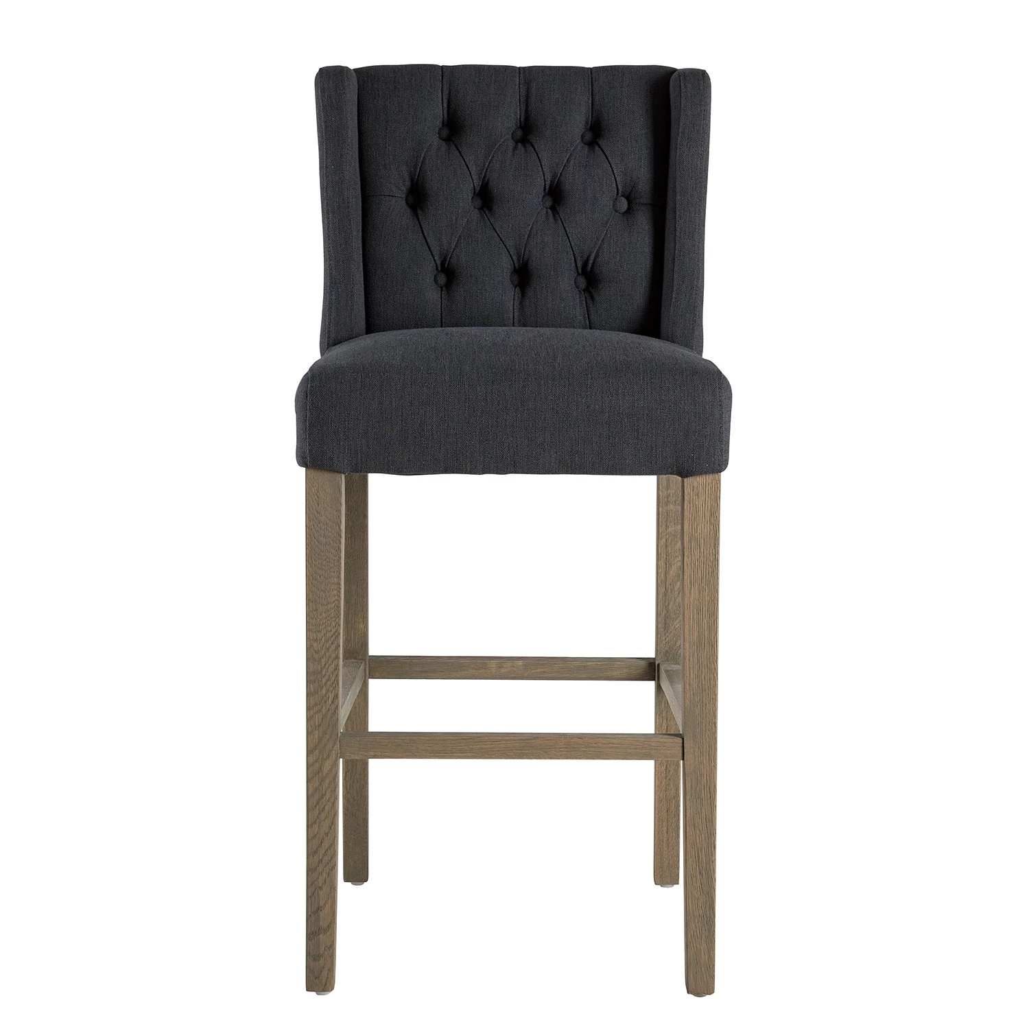 Maison Belfort Chaise de bar Nola - Tissu - Chêne massif - Gris foncé / Chêne foncé 3 Maison Belfort Chaise de bar Nola - Tissu - Chêne massif - Gris foncé / Chêne foncé – Image 3