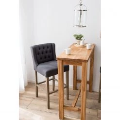 Maison Belfort Chaise de bar Nola - Tissu - Chêne massif - Gris foncé / Chêne foncé 22 Maison Belfort Chaise de bar Nola - Tissu - Chêne massif - Gris foncé / Chêne foncé -Meubles de salle à manger Soldes Magasin 1000008130 210301 11225600002 MOOD DETAILS P000000001000008130 mood