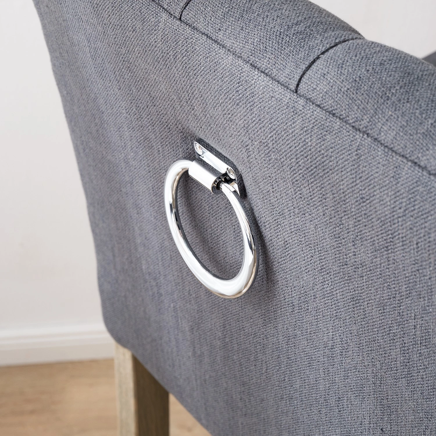 Maison Belfort Chaise de bar Nola - Tissu - Chêne massif - Gris foncé / Chêne foncé 8 Maison Belfort Chaise de bar Nola - Tissu - Chêne massif - Gris foncé / Chêne foncé – Image 8