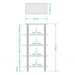 Mørteens Étagère Opalanka - Partiellement en chêne massif - Blanc / Chêne -Meubles de salle à manger Soldes Magasin 1000008520 100 GALLERYIMAGES P000000001000008520