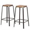 Ars manufacti Tabourets de bar Atelier (lot de 2) - Acacia massif /Métal