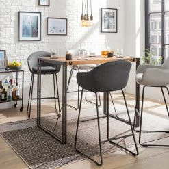 Ars manufacti Table de bar Manchester - Acacia massif / Métal - Acacia / Anthracite -Meubles de salle à manger Soldes Magasin 1000008800 180629 12081402 MOOD GALLERYIMAGES P000000001000008800 mood