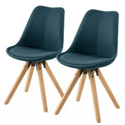Mørteens Chaises capitonnées Aledas II - Tissu Cors: Bleu jean - Lot de 2
