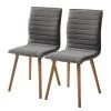 Mørteens Chaise capitonnée Kean I - Gris - Lot de 2