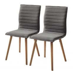 Mørteens Chaise capitonnée Kean I - Gris - Lot de 2