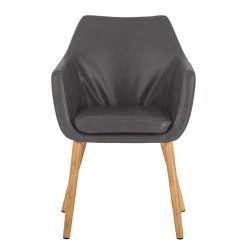Mørteens Chaises à accoudoirs Nicholas - Cuir synthétique Aken: Gris clair vintage - 1 chaise -Meubles de salle à manger Soldes Magasin 1000016016 200609 13010700030 DETAILS P000000001000016016