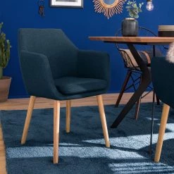 Mørteens Chaises à accoudoirs Nicholas - Tissu Cors: Bleu jean - 1 chaise -Meubles de salle à manger Soldes Magasin 1000016018 180920 11445707 MOOD GALLERYIMAGES P000000001000016018 mood
