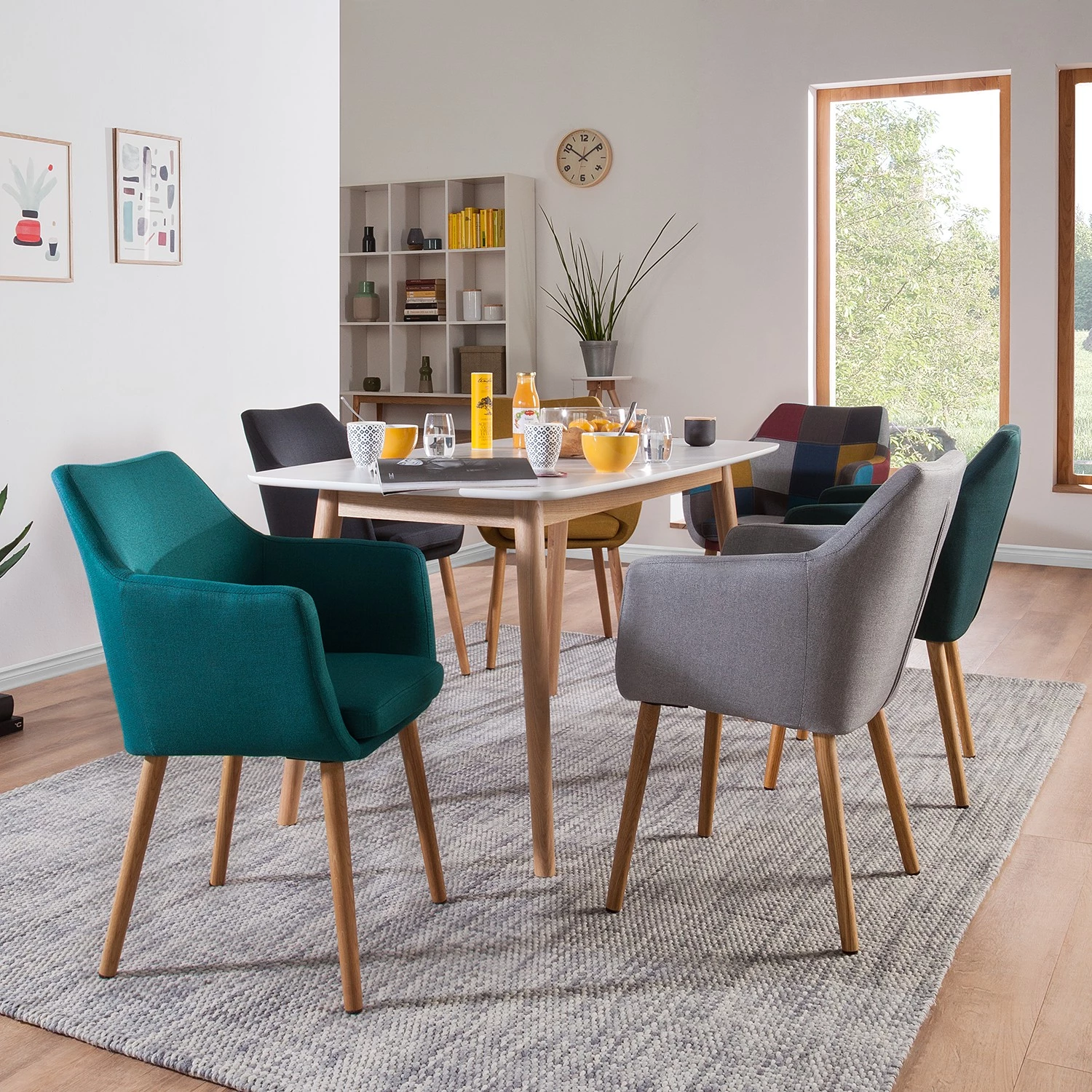 Mørteens Chaises à accoudoirs Nicholas - Tissu Cors: Pétrole - 1 chaise 3 Mørteens Chaises à accoudoirs Nicholas - Tissu Cors: Pétrole - 1 chaise – Image 3