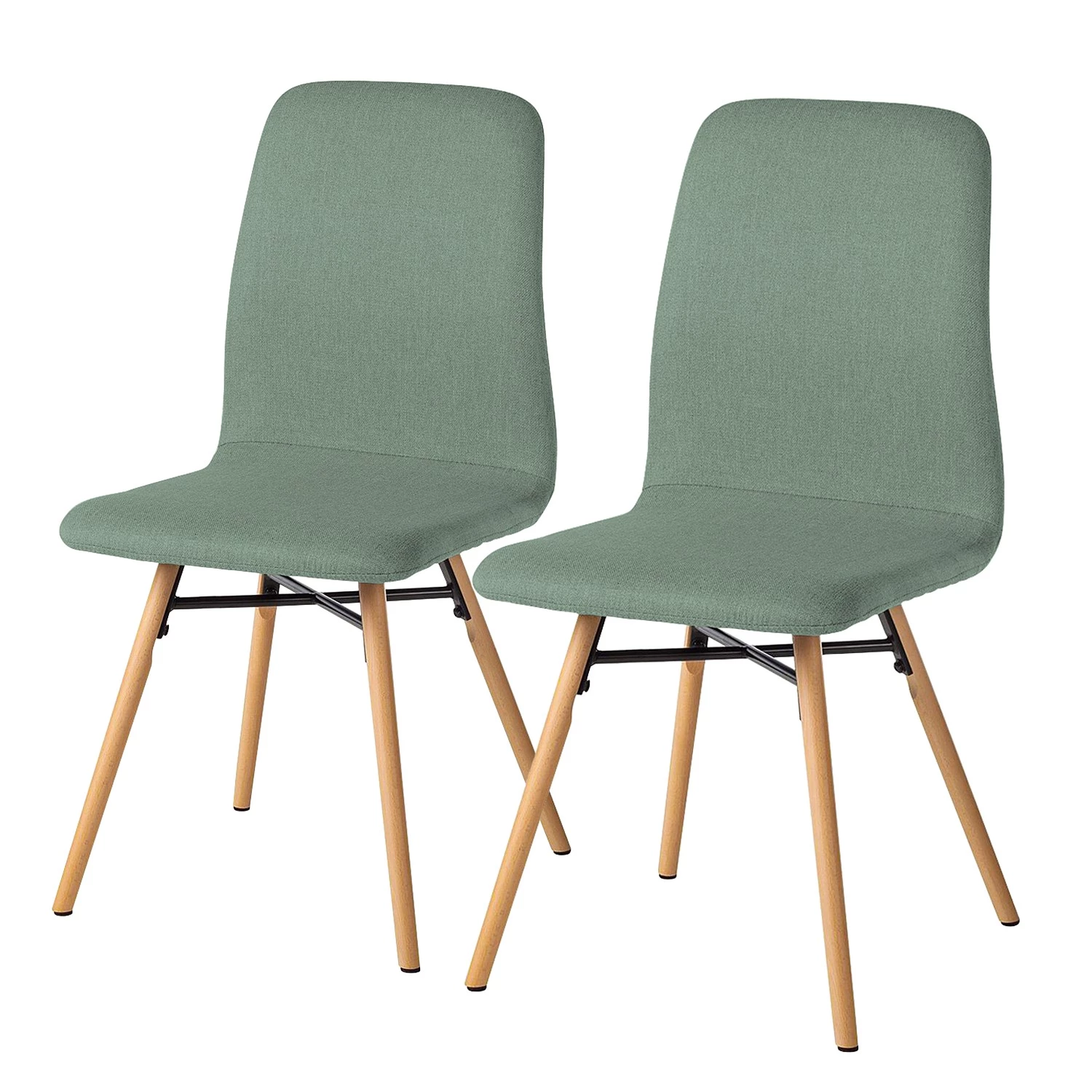 Mørteens Chaises capitonnées Daleras - Tissu Cors: Gris menthe - Lot de 2 1 Mørteens Chaises capitonnées Daleras - Tissu Cors: Gris menthe - Lot de 2