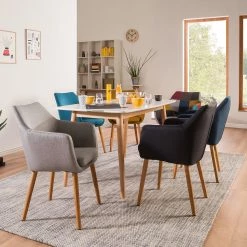 Mørteens Chaises à accoudoirs Nicholas XXL - Tissu Cors: Granite - 1 chaise -Meubles de salle à manger Soldes Magasin 1000016139 201008 06223900175 MOOD DETAILS P000000001000016139 mood