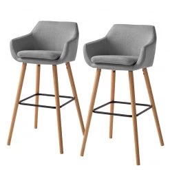 Mørteens Chaises de bar Nicholas II - Granit - Lot de 2
