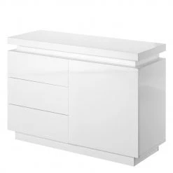 Fredriks Commode Emblaze II - avec éclairage - Blanc brillant -Meubles de salle à manger Soldes Magasin 1000027392 200811 13493400049 DETAILS P000000001000027392