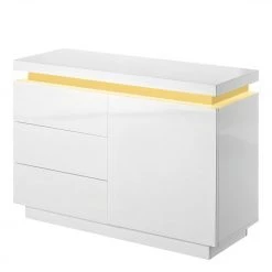 Fredriks Commode Emblaze II - avec éclairage - Blanc brillant -Meubles de salle à manger Soldes Magasin 1000027392 200811 13493500051 DETAILS P000000001000027392
