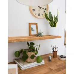Ars Natura Etagère murale Pia - Chêne sauvage massif huilé -Meubles de salle à manger Soldes Magasin 1000032596 190516 15254800011 GALLERYIMAGES P000000001000032596