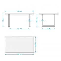 Ars Natura Table Mar del PlataWOOD - 180 x 100 cm -Meubles de salle à manger Soldes Magasin 1000032632 180620 15132401 GALLERYIMAGES P000000001000032632