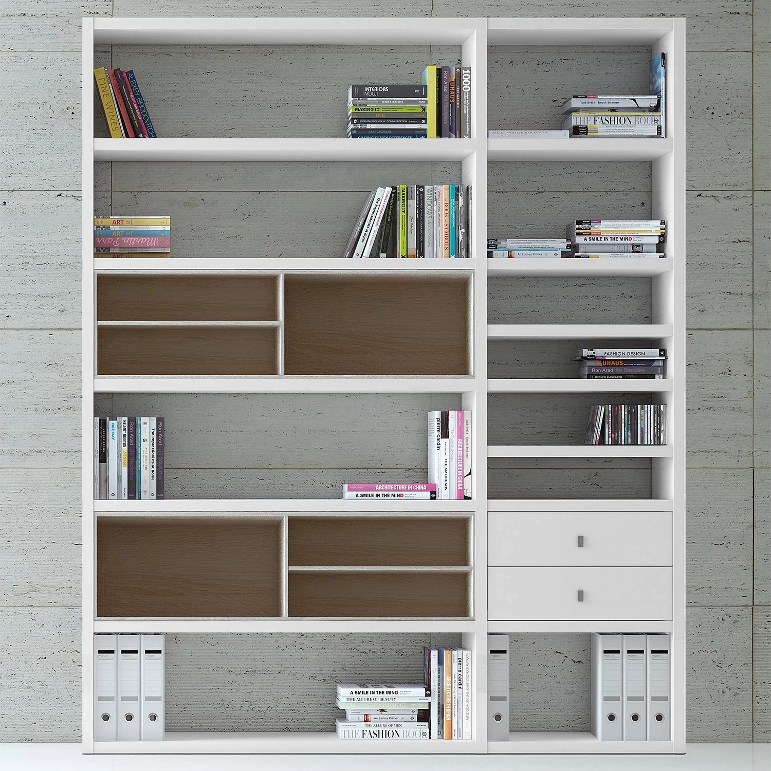 Loftscape Etagère Emporior II.A - Blanc / Imitation chêne de Sonoma - Sans éclairage 2 Loftscape Etagère Emporior II.A - Blanc / Imitation chêne de Sonoma - Sans éclairage – Image 2