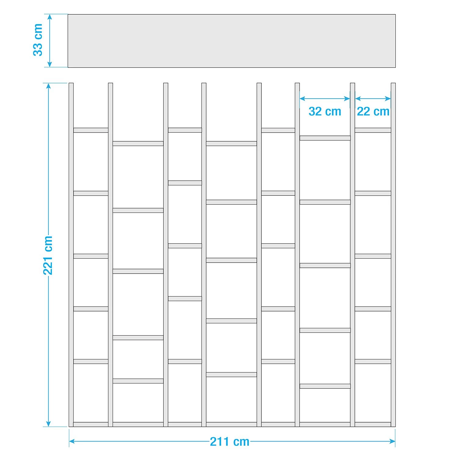Loftscape Bibliothèque Emporior II - Blanc brillant - Largeur : 211 cm 3 Loftscape Bibliothèque Emporior II - Blanc brillant - Largeur : 211 cm – Image 3