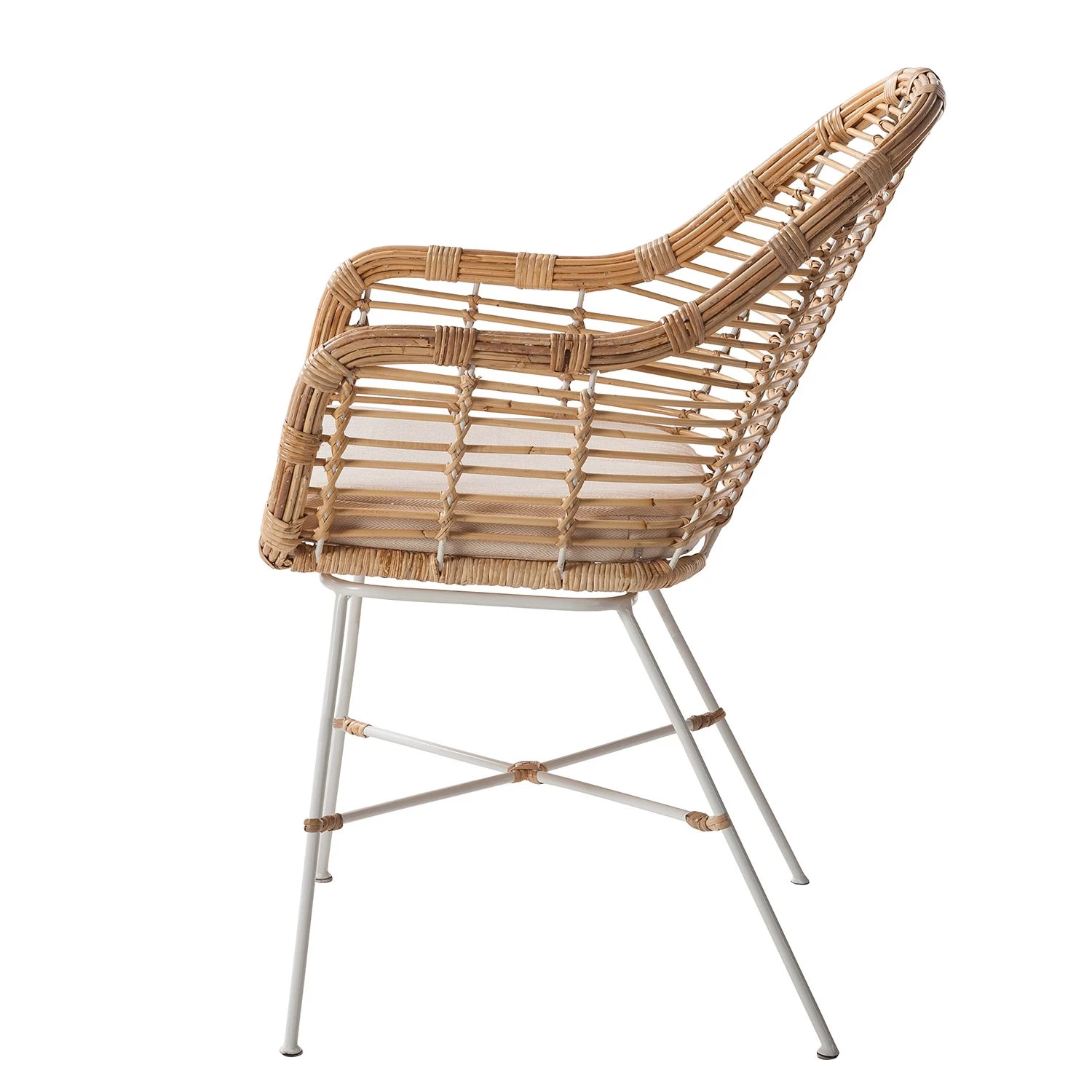 Eva Padberg Collection Chaise Garston (avec coussin d'assise) - Rotin / Métal - Rotin / Blanc 5 Eva Padberg Collection Chaise Garston (avec coussin d'assise) - Rotin / Métal - Rotin / Blanc – Image 5