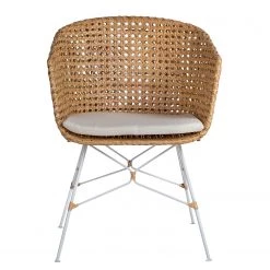 Mørteens Chaise Nokomai (avec coussin d'assise) - Rotin / Métal - Rotin / Blanc -Meubles de salle à manger Soldes Magasin 1000050850 210520 16125900001 DETAILS P000000001000050850