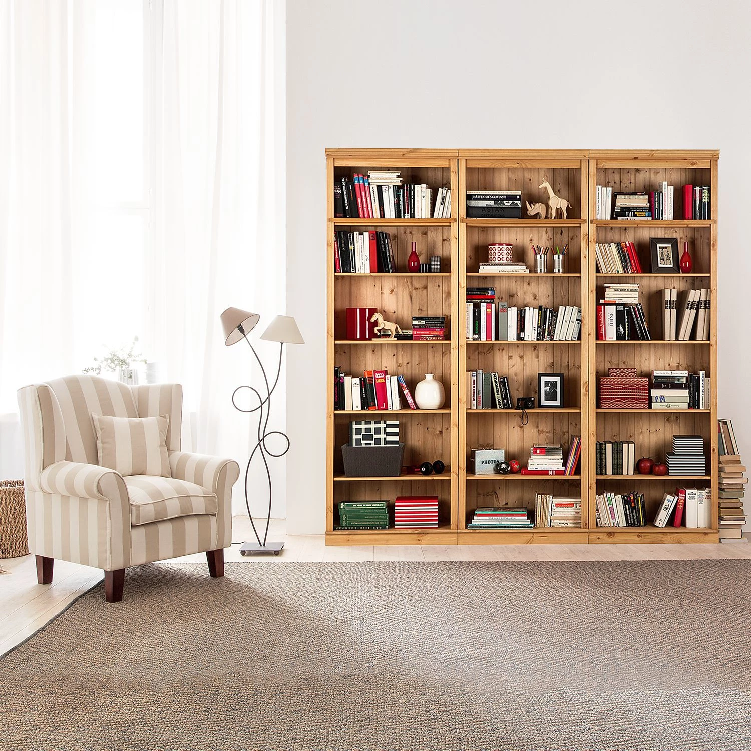 Maison Belfort Bibliothèque Lillehammer II - Pin massif - Epicéa naturel 2 Maison Belfort Bibliothèque Lillehammer II - Pin massif - Epicéa naturel – Image 2