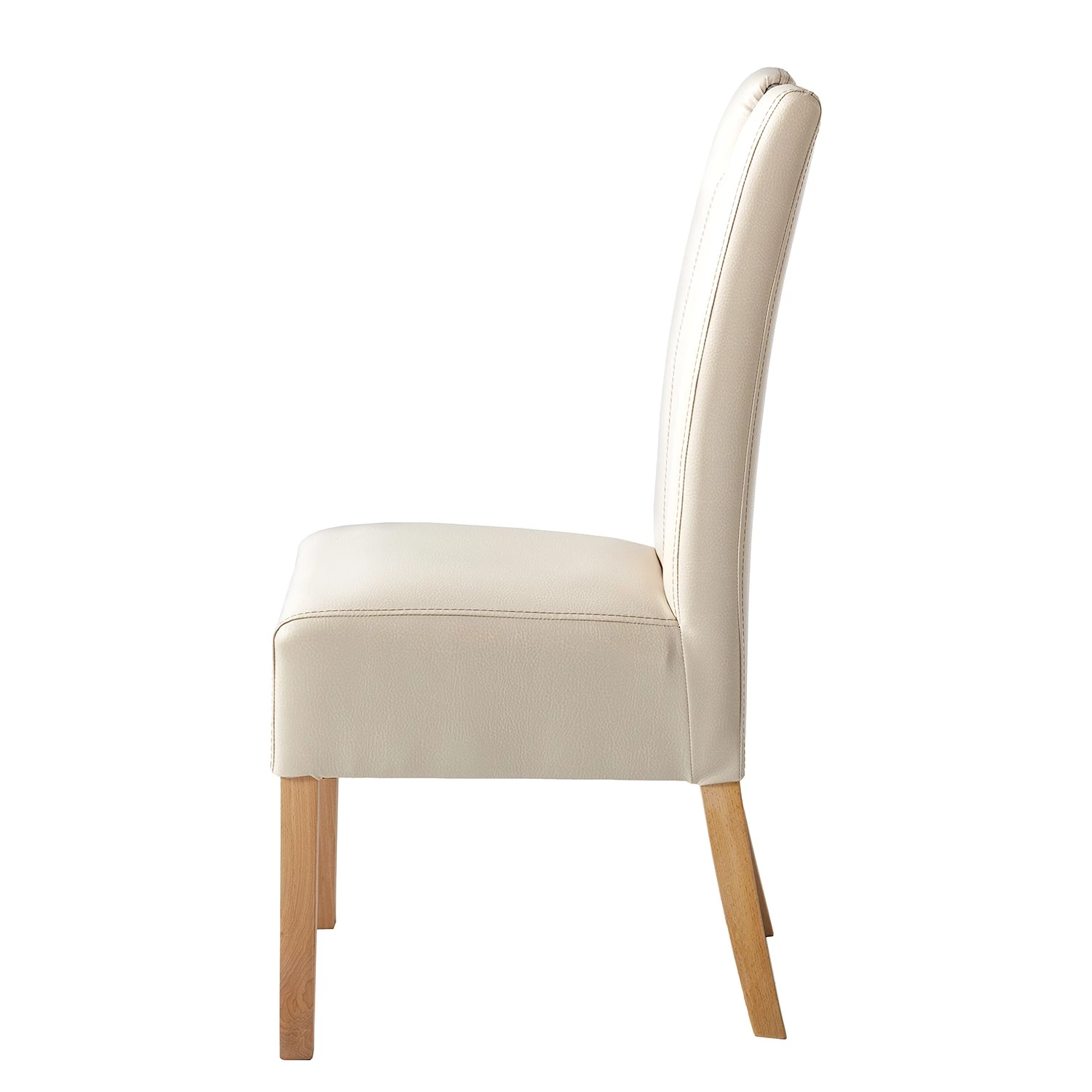 Ars Natura Chaises Lenya (lot de 2) - Imitation cuir beige / Hêtre naturel 3 Ars Natura Chaises Lenya (lot de 2) - Imitation cuir beige / Hêtre naturel – Image 3