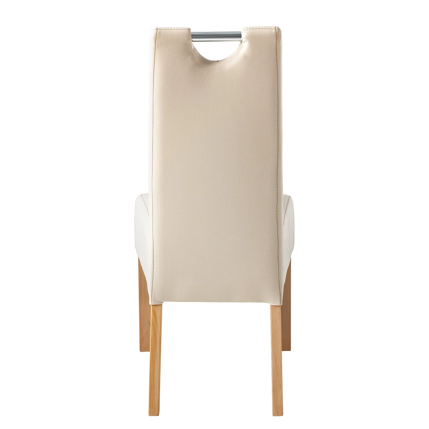 Ars Natura Chaises Lenya (lot de 2) - Imitation cuir beige / Hêtre naturel 4 Ars Natura Chaises Lenya (lot de 2) - Imitation cuir beige / Hêtre naturel – Image 4