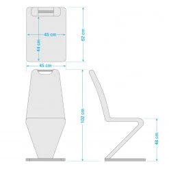 Fredriks Chaise cantilever Amanda II - Noir - Lot de 2 -Meubles de salle à manger Soldes Magasin 1000063647 201013 14332600044 SKETCH DETAILS P000000001000063647 sketch