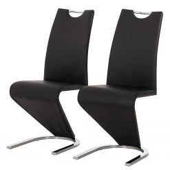 Fredriks Chaise cantilever Amanda II - Noir - Lot de 2