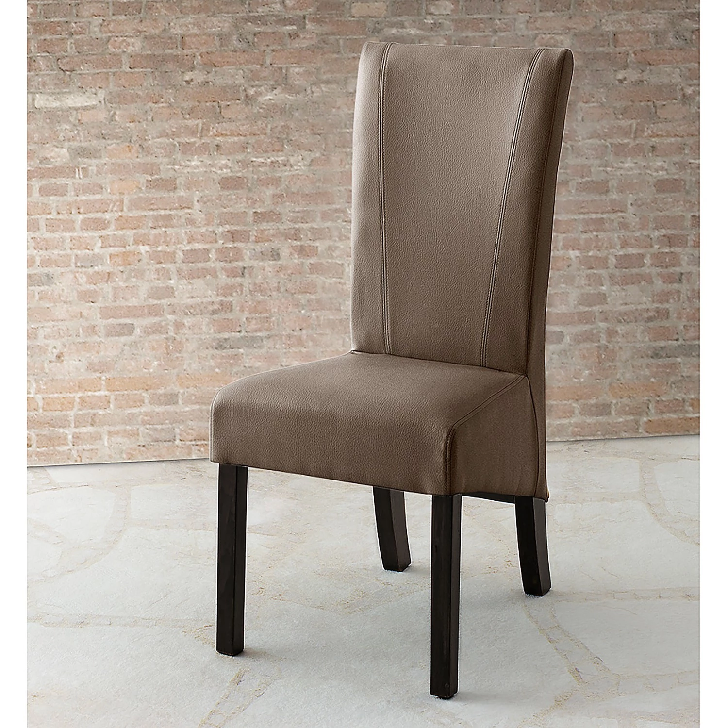 Ars Natura Chaises Karlsborg (lot de 2) - Cuir synthétique cappuccino / Hêtre marron foncé 2 Ars Natura Chaises Karlsborg (lot de 2) - Cuir synthétique cappuccino / Hêtre marron foncé – Image 2