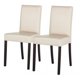 Ars Natura Chaises Flen (lot de 2) - Beige - Hêtre foncé