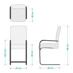 Fredriks Chaises cantilever Augusta I (lot de 2) - Cuir Aude: Créme - Avec accoudoirs -Meubles de salle à manger Soldes Magasin 1000064496 200610 13273700041 SKETCH DETAILS P000000001000064496 sketch