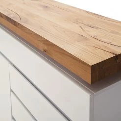 Fredriks Buffet Roble III - avec éclairage - Blanc mat / chêne sauvage massif -Meubles de salle à manger Soldes Magasin 1000064533 200811 13581200727 DETAILS P000000001000064533