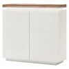 Fredriks Commode Roble III - éclairage inclus - Blanc mat / Placage en chêne sauvage massif