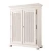 Ridgevalley Armoire en bois La Carlotta - Pin massif - Crème