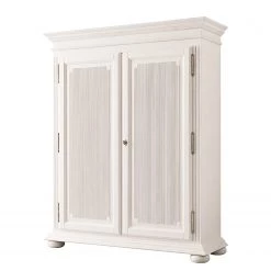 Ridgevalley Armoire en bois La Carlotta - Pin massif - Crème