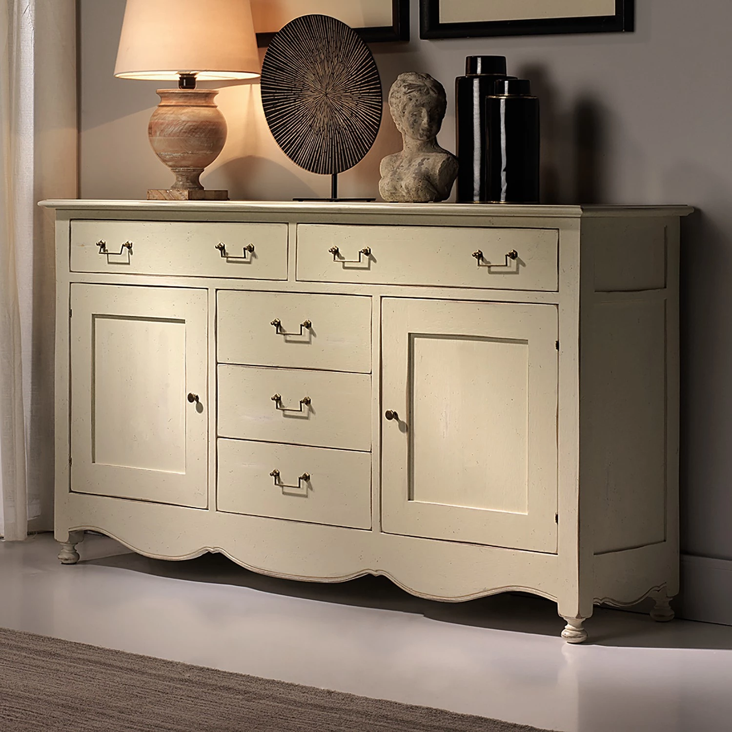 Maison Belfort Buffet Azjana - Pin massif - Ivoire 2 Maison Belfort Buffet Azjana - Pin massif - Ivoire – Image 2