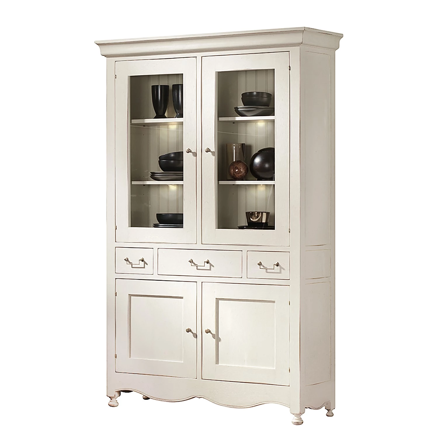 Maison Belfort Buffet Azjana - Pin massif - Ivoire - Avec éclairage 1 Maison Belfort Buffet Azjana - Pin massif - Ivoire - Avec éclairage