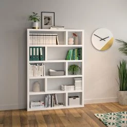 Temahome Étagère Dublin - Imitation béton - Blanc - Hauteur : 173 cm -Meubles de salle à manger Soldes Magasin 1000094969 220803 020 MOOD DETAILS P000000001000094969 mood