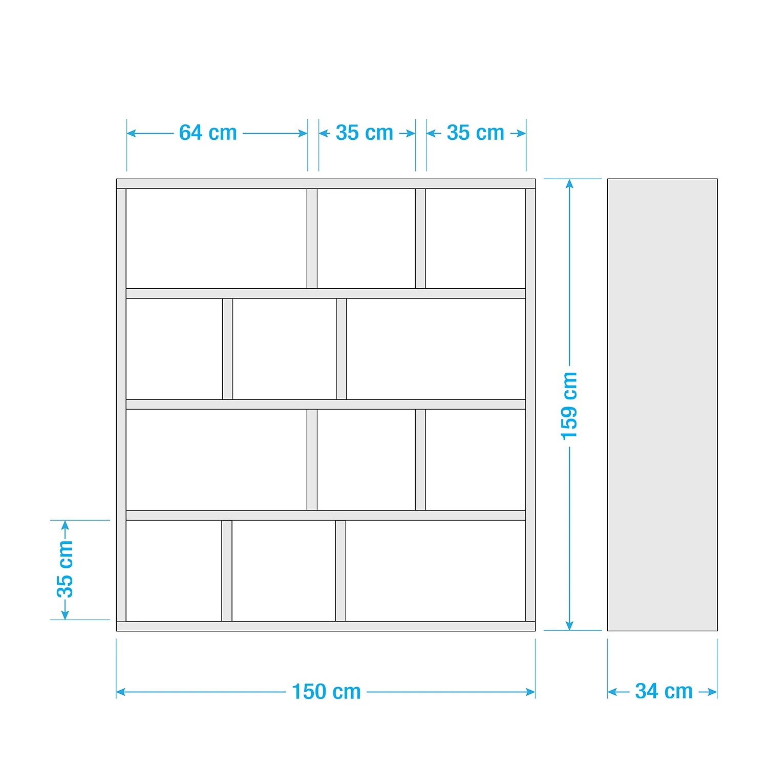 Temahome Étagère Berlin - Blanc mat - Blanc / Marron clair - 150 x 159 cm 8 Temahome Étagère Berlin - Blanc mat - Blanc / Marron clair - 150 x 159 cm – Image 8