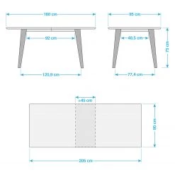 Tenzo Table extensible Bess IV - Partiellement en chêne massif - Blanc -Meubles de salle à manger Soldes Magasin 1000097768 180615 10394901 GALLERYIMAGES P000000001000097768