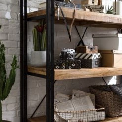 Wolf-Möbel Étagère Iron I - Manguier massif / Fer -Meubles de salle à manger Soldes Magasin 1000104113 191024 17544300018 MOOD DETAILS P000000001000104113 mood