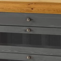 Maison Belfort Commode Bergen I - Pin massif - Pin gris / Pin lessivé -Meubles de salle à manger Soldes Magasin 1000104340 211122 08320600616 DETAILS P000000001000104340