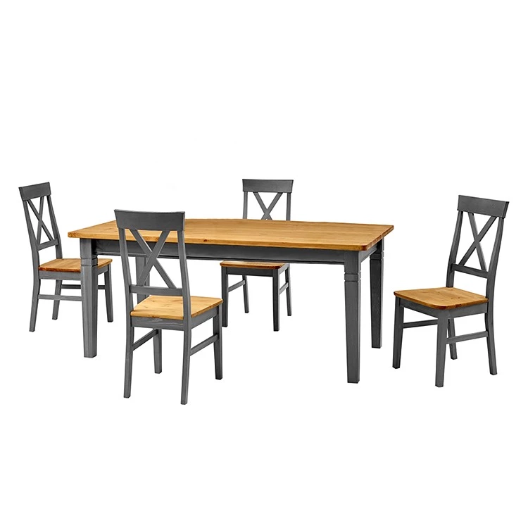 Table Fjord II - Pin massif - Gris / Couleur bois lessivé 2 Table Fjord II - Pin massif - Gris / Couleur bois lessivé – Image 2