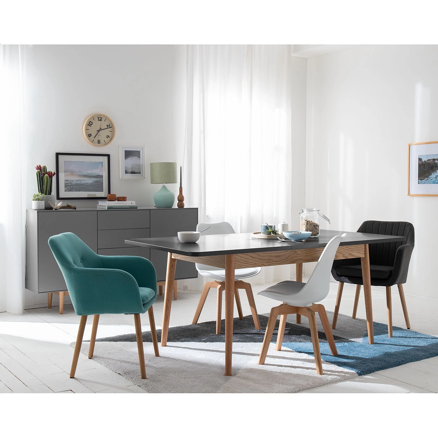 Mørteens Table Lindholm - (extensible) - Partiellement en chêne massif - Gris 11 Mørteens Table Lindholm - (extensible) - Partiellement en chêne massif - Gris – Image 11