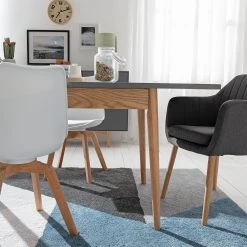 Mørteens Table Lindholm - (extensible) - Partiellement en chêne massif - Gris 32 Mørteens Table Lindholm - (extensible) - Partiellement en chêne massif - Gris -Meubles de salle à manger Soldes Magasin 1000110756 190225 08483100006 GALLERYIMAGES P000000001000110756