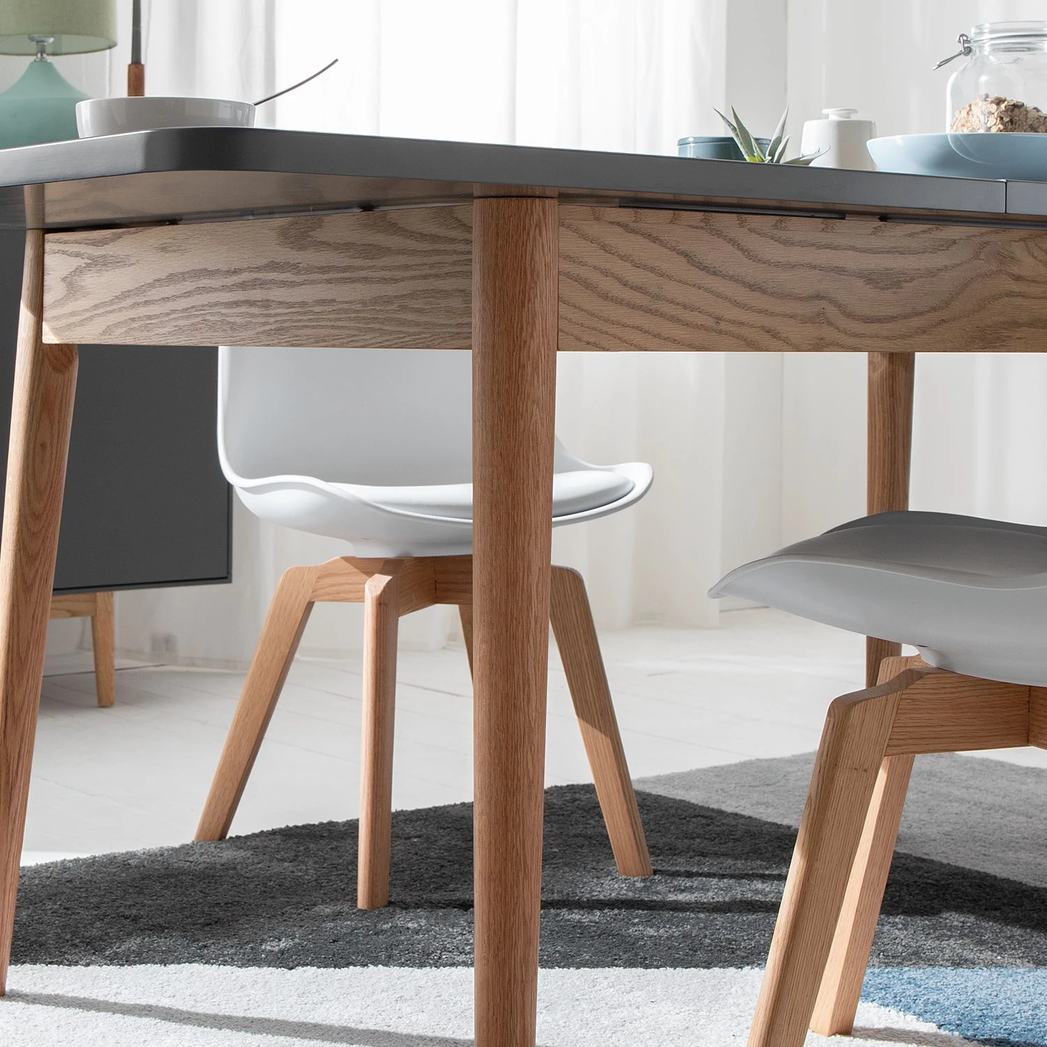 Mørteens Table Lindholm - (extensible) - Partiellement en chêne massif - Gris 16 Mørteens Table Lindholm - (extensible) - Partiellement en chêne massif - Gris – Image 16