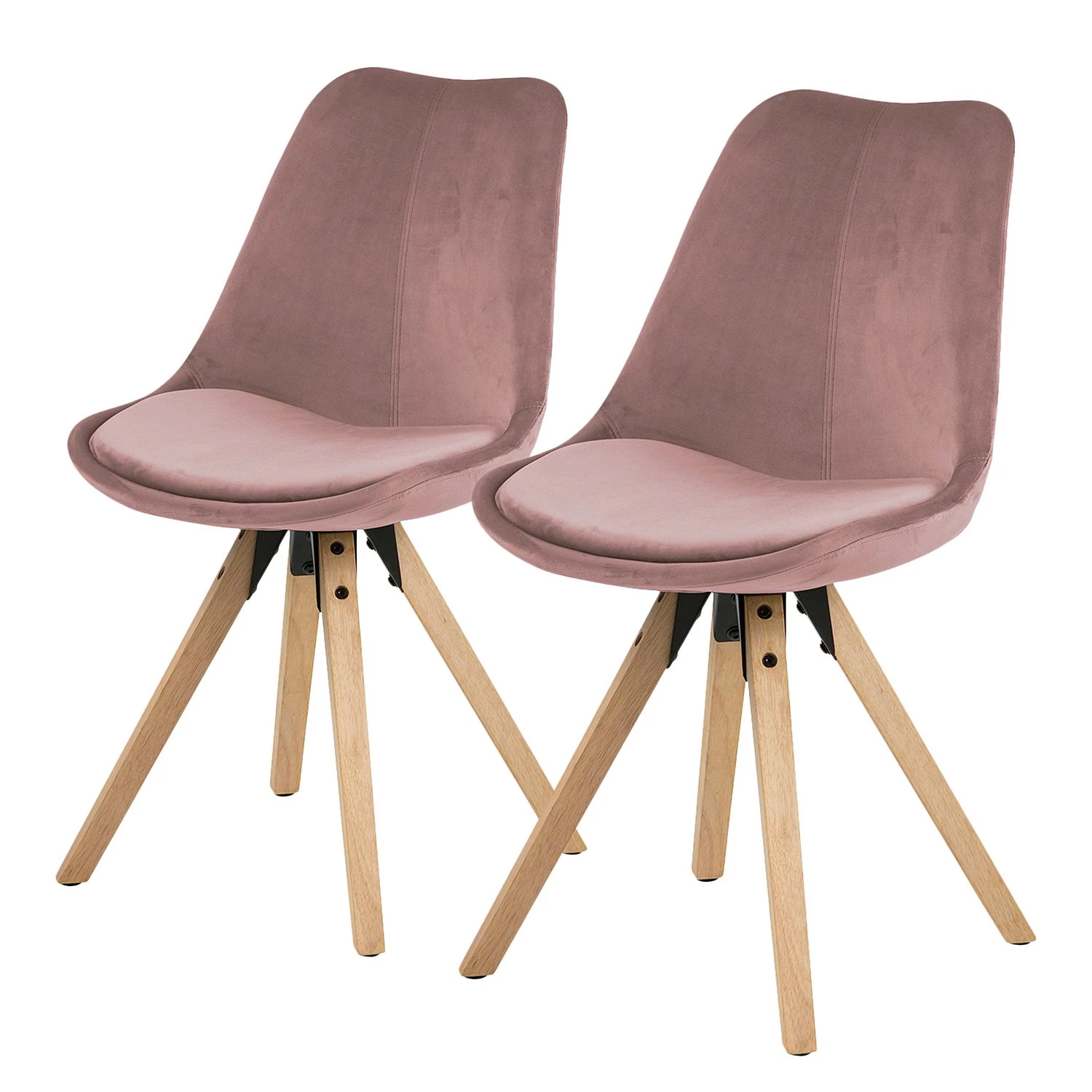 Mørteens Chaises capitonnées Aledas IV - Rose vieilli - Beige - Lot de 2 1 Mørteens Chaises capitonnées Aledas IV - Rose vieilli - Beige - Lot de 2