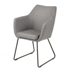 Mørteens Chaise à accoudoirs Nicholas IV - Tissu / Métal - Granit / gris-brun antique