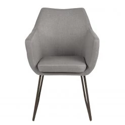 Mørteens Chaise à accoudoirs Nicholas IV - Tissu / Métal - Granit / gris-brun antique -Meubles de salle à manger Soldes Magasin 1000112681 201008 06225400189 DETAILS P000000001000112681